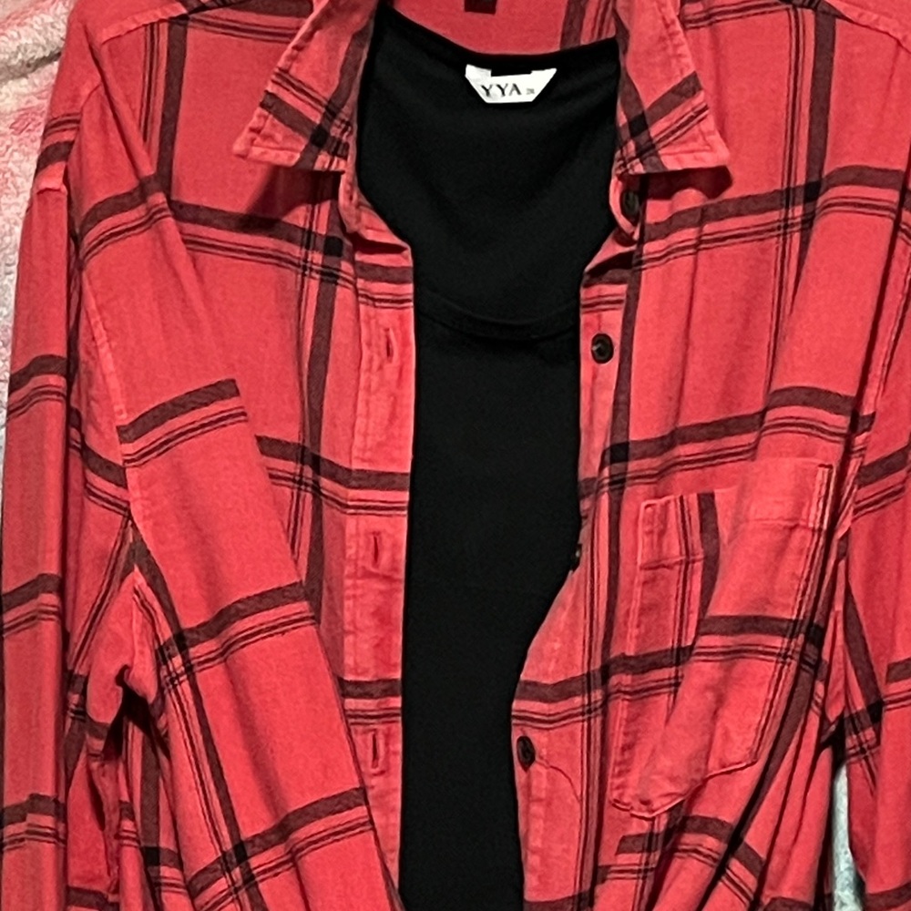 Zara Red and Black Plaid Shirt